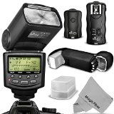 Altura Photo Flash Kit for NIKON DSLR D7100 D7000 D5300 D5200 D5100 D5000 D3300 D3200 D3100 - Includes Altura Photo I-TTL Auto-Focus Dedicated Speedlite Flash  Wireless Camera Flash Trigger and Camera Remote Control Function  Cable-M Cord for Remote Control  Protective Pouch  Hard Flash Diffuser  MagicFiber Microfiber