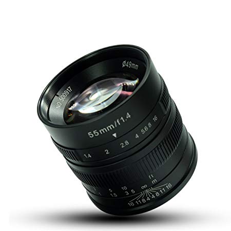 7artisans 55mm F1.4 Large Aperture Portrait Manual Focus Micro Camera Lens Fit for Fuji Cameras: X-A1, X-A2, X-AT, X-M1, XM2, X-T1, X-T2, X-T10, X-Pro1, X-E1, X-E2 and TUYUNG Cloth