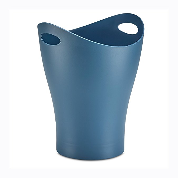 Umbra Garbino Polypropylene Waste Can, Mist Blue