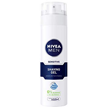 NIVEA MEN Sensitive Shaving Gel Pack of 6 (6 x 200ml) Sensitive Skin Shaving Gel, Shave Gel for Men, Shaving Gel for Irritated & Dry Skin with Witch Hazel