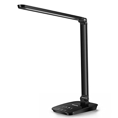 GUANYA LA-F258 Dimmable LED Desk Lamp with 4 Lighting Modes, Multi-Angle Rotation and Timer, Black