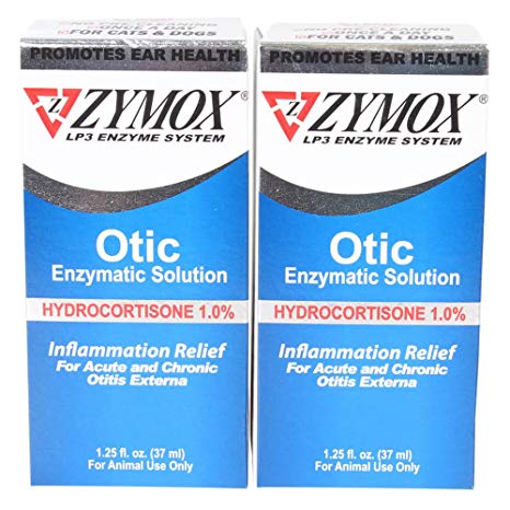 Pet King Brands Zymox Otic with 1.0-Percent Hydrocortisone (2 Pack), 1.25 oz