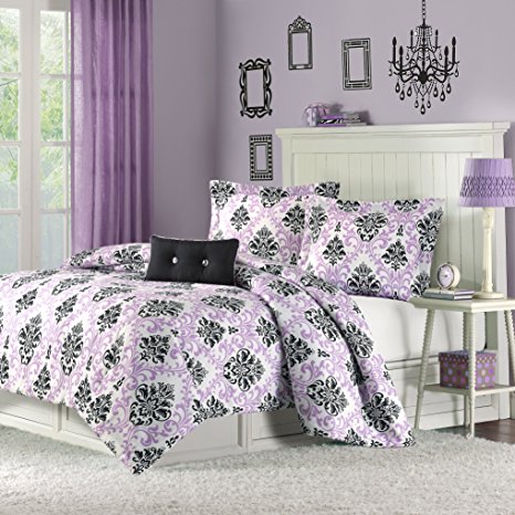 Mizone Katelyn 3 Piece Comforter Set, Twin/Twin X-Large, Purple
