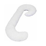 Cheer Collection Hypoalergenic Premium Total Body J Shaped Pillow with Zippered Cover - White