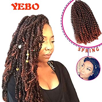 4 pack spring twist crochet braiding hair Ombre Colors Synthetic Hair Extensions T350