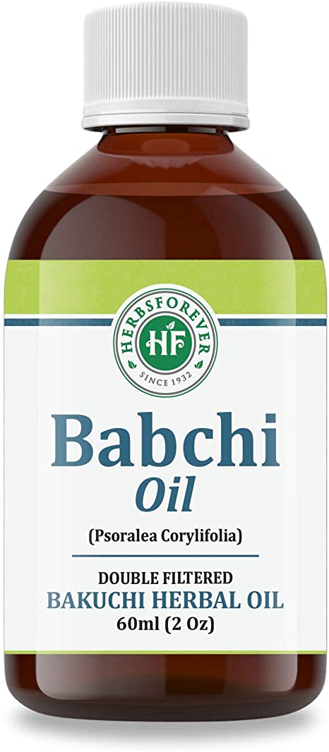 Herbsforever Bakuchi (Babchi) /Psoralea corylifolia Seed Oil Cold Pressed and Double Filtered Without Chemicals and petrochemicals. 60 Ml (2 Oz) (for External Use) Best Natural Oil for Vitiligo