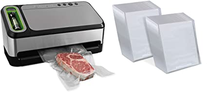 FoodSaver 4440 Vacuum Sealer 2-in-1 Automatic System with Bonus Built-in Retractable Handheld Sealer and Starter Kit & FoodSaver 1-Quart Pre-Cut Vacuum Seal Bags, 44 Count