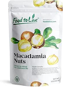 Dry Roasted Macadamia Nuts, 1 Pound – Oven Roasted Whole Nuts, Unsalted, No Oil Added, Great Vegan Snack, Keto, Kosher, Bulk. High in Protein and Healthy Fats. Great for Baking