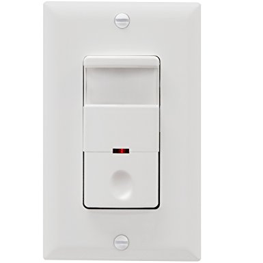 Motion Sensor Switch by TOPGREENER Occupancy Sensor Switch, PIR Motion Sensor Closet Light, Garage Light, Bathroom Light, Neutral Wire Required, 500 Watts 1/8HP TDOS5-W, White