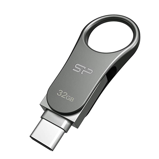 Silicon Power 32GB USB-C Type C USB 3.0/3.1 Gen 1 Dual Flash Drive, Mobile C80