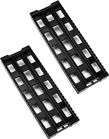 Qwork Antistatic ESD Circulation Rack Shelf, PCB Tray ESD Shelf Circulation Rack, 25 Slot Storage Stand Circuit Board Holder, Plastic, Black, 2 Pack