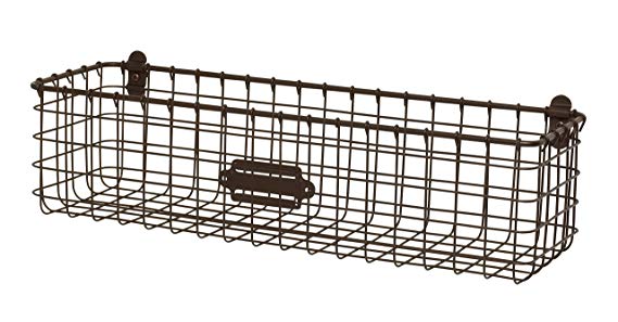 Spectrum Diversified Vintage Wall Mount Basket, Large, Bronze