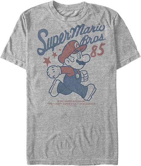 Nintendo Men's Super Mario Running Profile 1985 T-Shirt