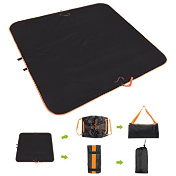 Foldable Outdoor Pocket Blanket Sand Free Beach Mat Waterproof Picnic Rug for Camping Hiking Travelling, Multi-functional Kids Toy Storage Bag Play Mat for Living Room - Dual Layers