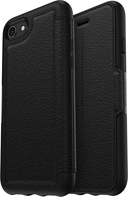 OtterBox Strada Series Premium Leather Folio Case for iPhone 7/8 - Black