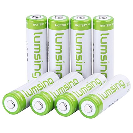 Rechargeable AA Batteries(8-Counts) Lumsing Pre-charged AA 2850mAh Ni-MH Batteries