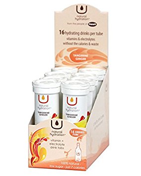 U Natural (by Nuun): Hydrating Electrolyte & Vitamin Tablets, Tangerine Ginger, Box of 8 Tubes