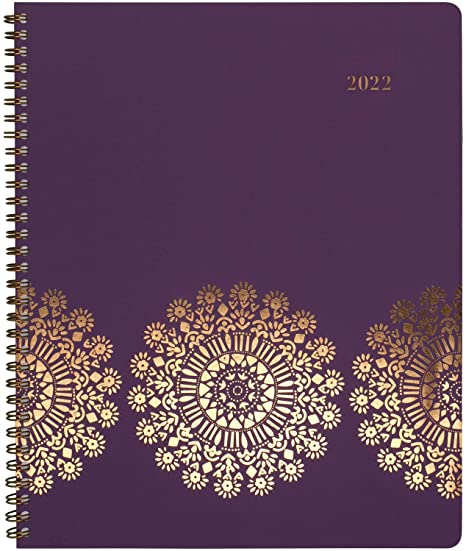 2022 Weekly & Monthly Appointment Book & Planner by Cambridge, 8-1/2" x 11", Large, Sundance, Purple (5051-905)
