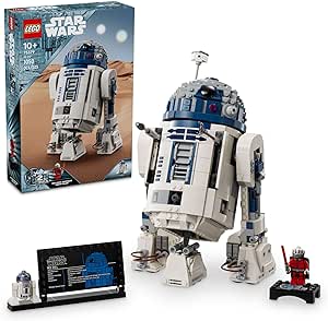 LEGO Star Wars R2-D2 Brick Built Droid Figure, Collectible Star Wars Room Décor with Exclusive 25th Anniversary Minifigure Darth Malak, Creative Play Gift Idea for Kids or Fans Ages 10 and Up, 75379