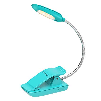 TopElek Reading Light, 7 LED Book Light with 9-Level Warm/Cool White Brightness, USB Rechargeable, Eye Care Lamp with Power Indicator, Perfect for Bookworms, Kids-Green