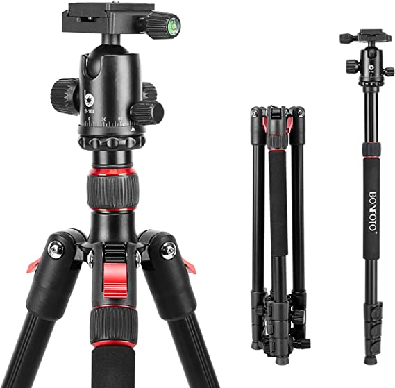 70 Inches Tripod, Lightweight Aluminum Camera Tripod for DSLR, Photography Tripod with 360 Degree Ball Head 1/4" Quick Release Plate Load up to 18 Pounds