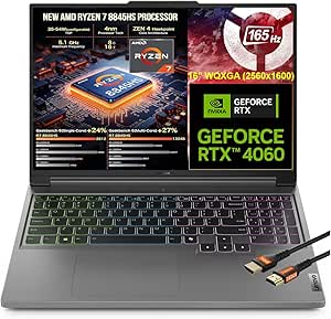 Lenovo 2024 Gen 9 Portable Legion Slim 5 Gaming Laptop, 16” WUXGA (2560x1600) Screen, AI-Powered AMD Ryzen 7-8845HS, NVIDIA GeForce RTX 4060(TGP 140W), with HDMI Cable (32GB RAM, 1TB PCIe SSD)