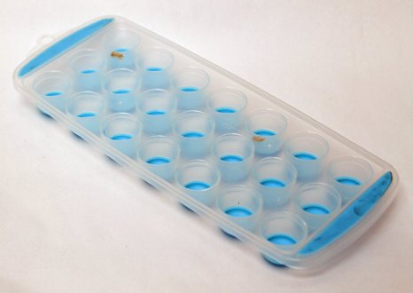 Pop Out Silicone Ice Cube Tray Dishwasher Safe Nest-able Stack-able. Just Press to Pop Half Round Ice Cubes Into Drinks, Glass, Bottles. Color: Blue. Brand: Perfect Life Ideas -Tm®