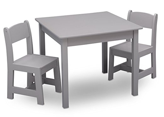 Delta Children MySize Table & 2 Chairs Set, Grey