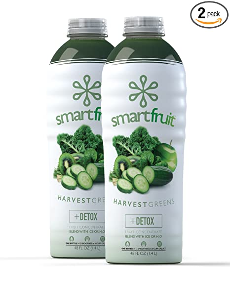 Smartfruit Harvest Greens, 100% Real Fruit Smoothie Mix, No Added Sugar, Non-GMO, No Additives, Vegan, Family Pack 48 Fl. Oz (Pack of 2)