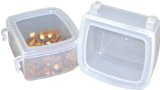 Pet Carrier Food Water Dish - Spill Resistant - Hook On cups set of 2