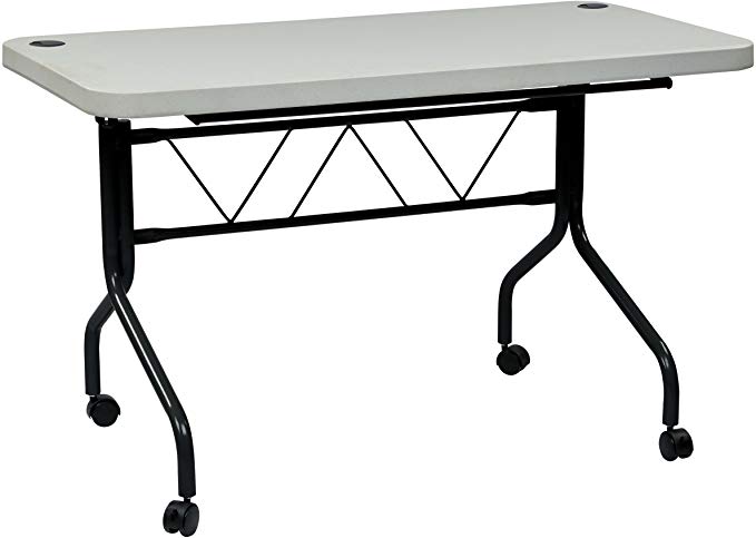 Office Star Resin Multi-Purpose Flip Table with Locking Casters, 4-Feet Long