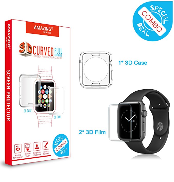 Apple Watch Case Series 2 and Series 3 42mm, Amazingforless Screen Protector for Apple Watch Series 2 / Series 3 and Ultra-thin Clear HD Case (42MM)