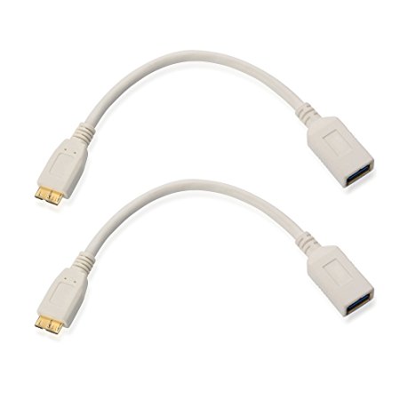 Cable Matters (2-Pack) Micro-USB 3.0 OTG Adapter in White for Samsung Galaxy S5 and Note 3