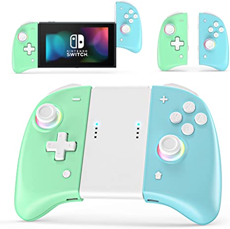 NexiGo Wireless Joypad Controller for Nintendo Switch/Switch OLED, Joypad Controller with Vibration, Turbo, Mapping and LED Light (Island Village)