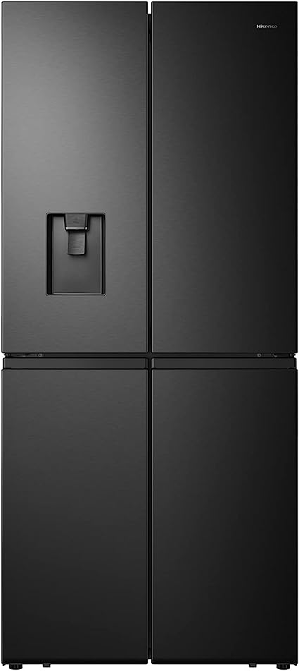 Hisense RQ560N4WBF Freestanding Cross Door Fridge Freezer, Black, 454 liters