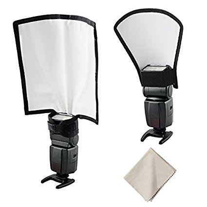 Veatree Flash Diffuser Reflector Kit - Bend Bounce Positionable Diffuser   Silver/White Reflector, Universal Mount for Canon Yongnuo Nikon and Other Speedlight