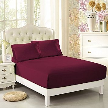 CC&DD-Fitted Sheet, Luxury Super Silky Soft/Comfortable, 100% Brushed Microfiber,Full Elastic, Deep Pockets Cardinal King