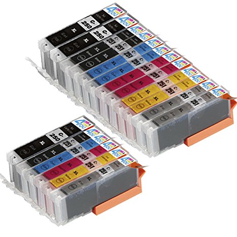 18 Pack - Compatible Ink Cartridges for Canon PGI-250 & CLI-251 XL Inkjet Cartridge Compatible With Canon PIXMA MG-5450 MG-5520 MG-6320 MG-6350 MG-6420 MG-7120 MG-7150 iP7250 iP8720 iP8750