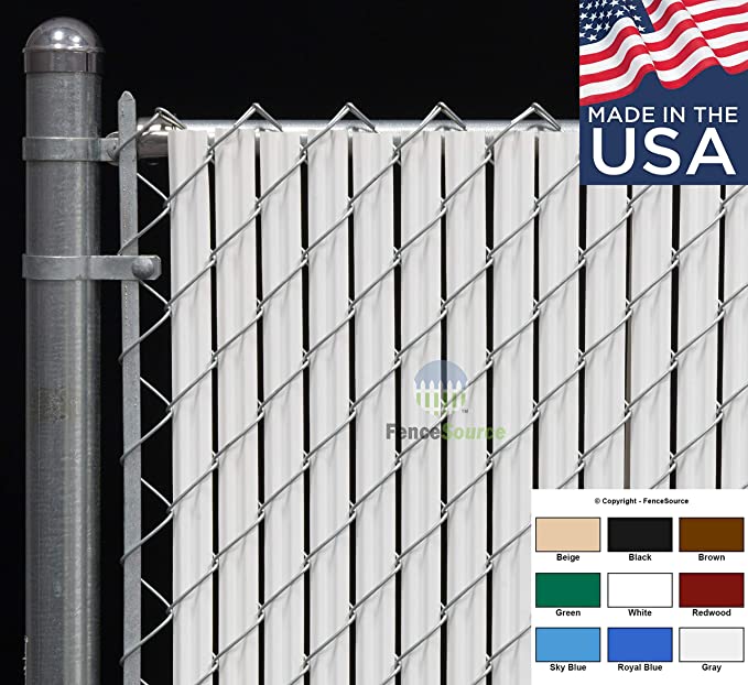 Fence Source Wave Slat™ (9 Colors) Single Wall Bottom Locking Privacy Slat for 4', 5', 6', 7' and 8' Chain Link Fence (6 ft, White)
