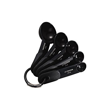 KitchenAid Plastic Measuring Spoon, Set of 5, Black