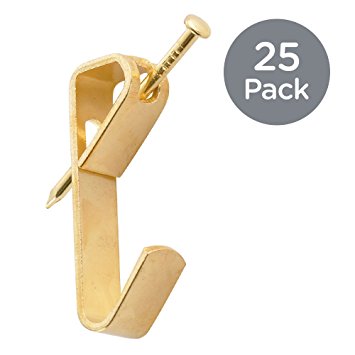 HomeDone Picture Hangers 25-Pack - Supports up to 30 lbs, Golden