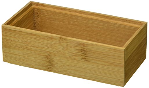 Lipper International 8180S Bamboo Wood Stacking Drawer Organizer Box, 3" x 6", Set of 2