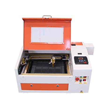 TEN-HIGH CO2 engrave machine, 50W 300x400mm Laser Engraving Cutting Machine with Exhaust Fan USB port