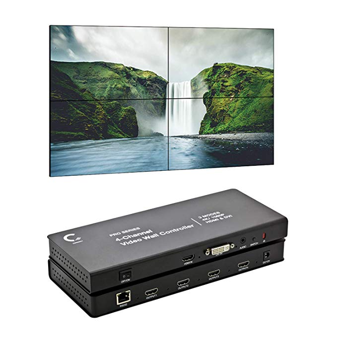 Expert Connect 2x2 Video Wall Controller | 1080p, HDMI 1.4, HDCP1.4 Compliant | HDMI & DVI Inputs; HDMI Outputs | 3 Display Modes - 2x2, 1x2,1x4 | Cascading - 2x4, 2x8