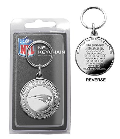 NFL New England Patriots 4-time Super Bowl Champions Minted Coin Keychain