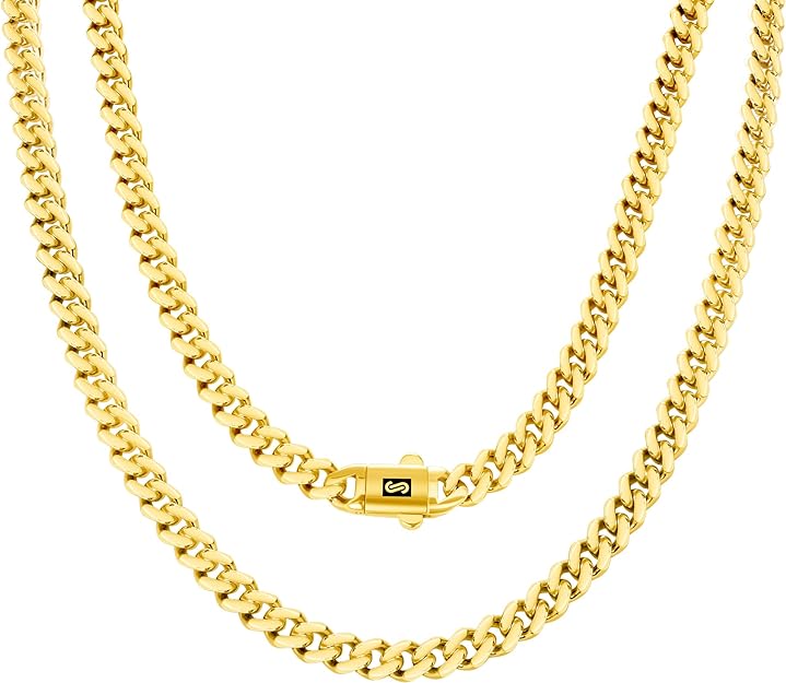 Nuragold 14k Yellow Gold 6mm Royal Monaco Miami Cuban Link Chain Necklace, Mens Jewelry Fancy Box Clasp 18" 20" 22" 24" 26" 28" 30"