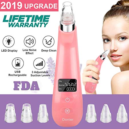 2019 Upgrade Blackhead Remover Vacuum, Electric Skin Pore Cleaner Blackhead Vacuum Suction Removal Rechargeable Skin Peeling Machine Comedone Acne Comedo Suction Beauty Device For Nose Face Women Men