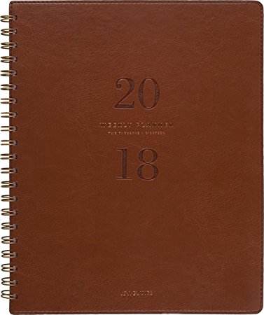 AT-A-GLANCE Weekly / Monthly Planner, January 2018 - January 2019, 8-3/4" x 11", Signature Collection, Brown (YP90509)