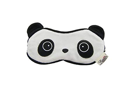 Sleep Mask Travel Comfortable Night's Shades Blindfold Reduces Eye Fatigue Warm Cold Gel Pack (Panda)