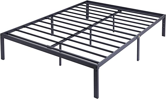 VECELO Metal Platform Bed Frame,Heavy Duty Steel Slat/Noise Free&No Box Spring Needed/Easy Assembly Mattress Foundation Black (Full)